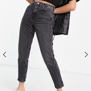 Topshop Original Mom jeans in washed black - BLACK